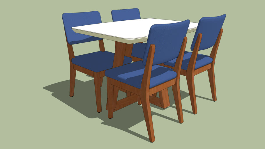 Mesa com 4 cadeiras 3D Warehouse