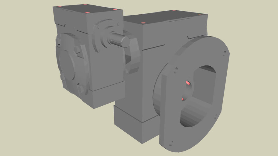 Worm Gear Speed Reducers Double Reduction 'I' Line Model ISF 3D