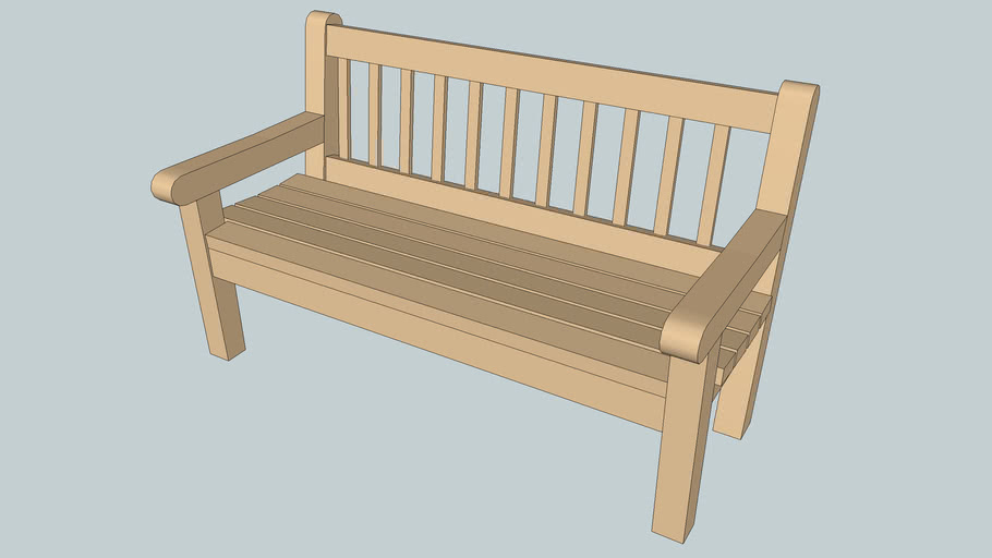 Bench Wood HighBack | 3D Warehouse