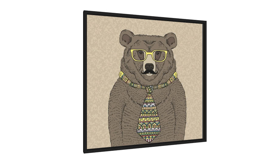 Quadro Bear The Hipster - Galeria9, por Vitor Silveira