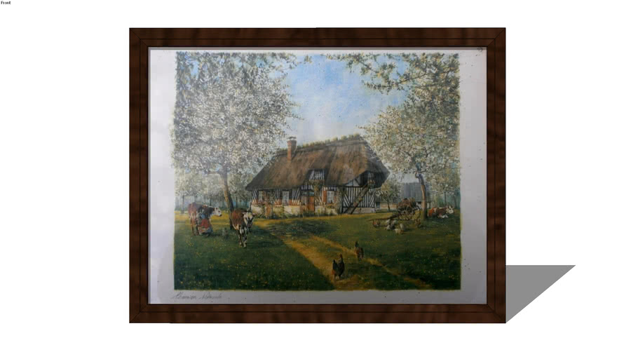 tableau-d-une-chaumi-re-normande-drawing-of-normandie-cottage-3d