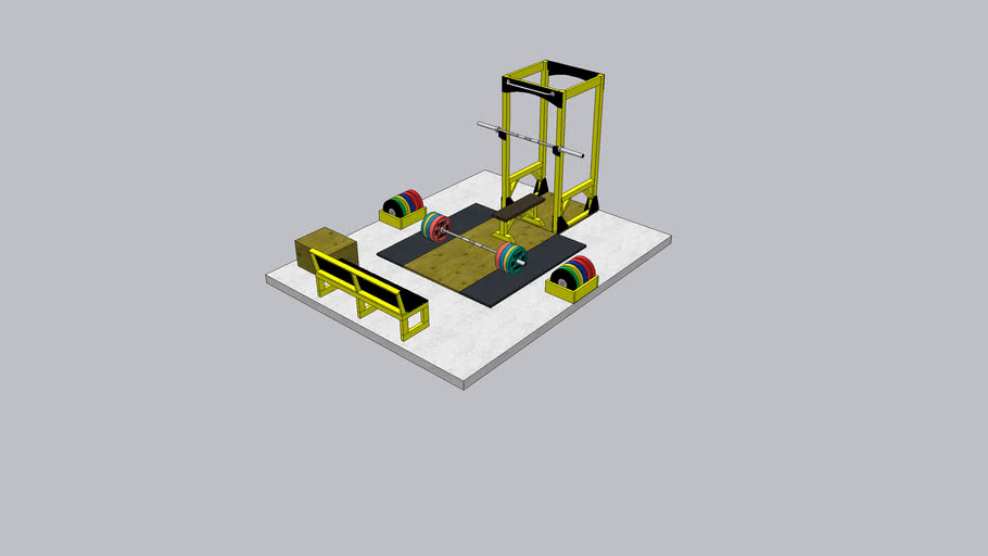 DIY Wood Power Rack, platform, and bumper storage 3D Warehouse