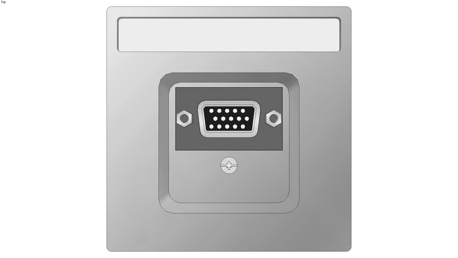 D-Life Central plate with square opening and label field and VGA insert 1 gang, nickel metallic