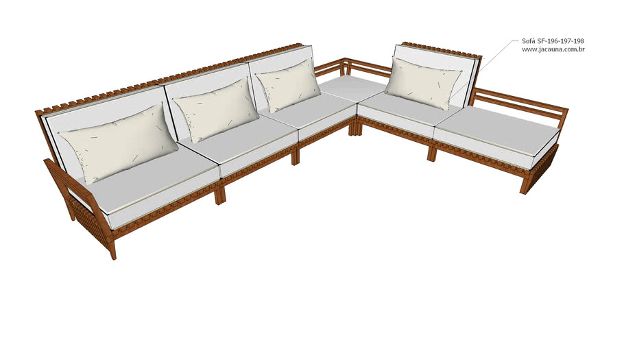 Sofá Area Externa SF196 Jacauna 3D Warehouse