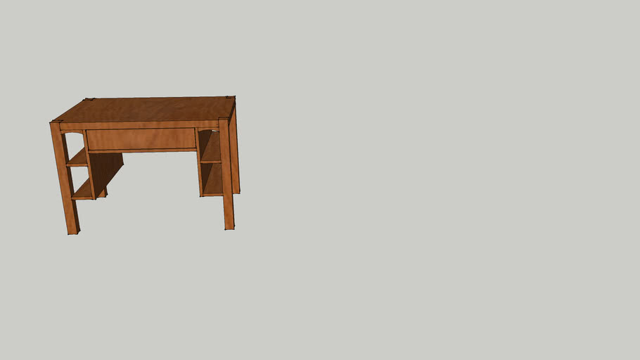 Oak Single Drawer Desk 3d Warehouse