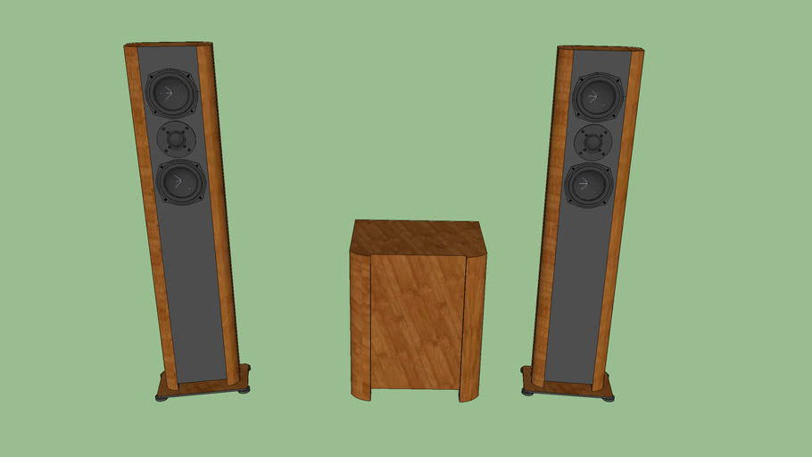 Speakers satellite towers with subwoofer 3D Warehouse