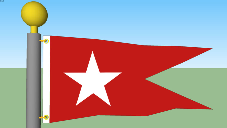 White Star Line Flag with Flagpole | 3D Warehouse
