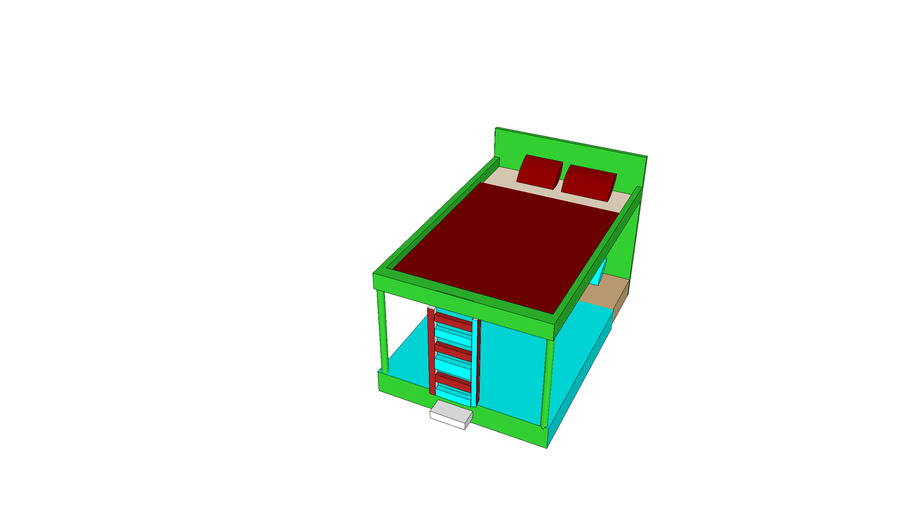Double deck. bed 3D Warehouse