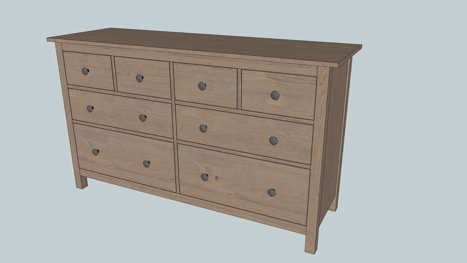 Ikea Hemnes Chest Of 8 Drawers Grey Brown 3d Warehouse