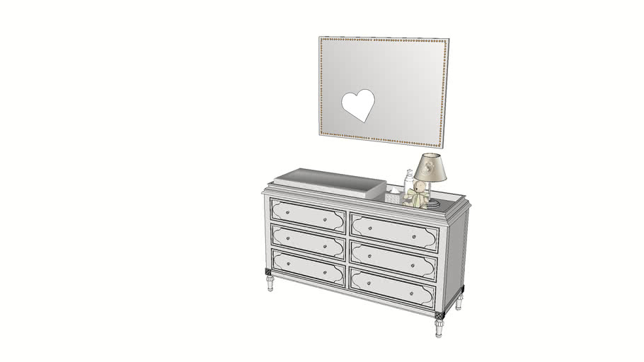 RESTORATION HARDWARE BELLINA DRESSER and PINBOARD 3D Warehouse