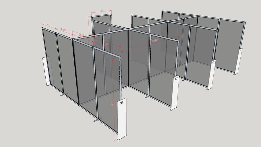COVID19 Public Space Dividers AX06 3D Warehouse
