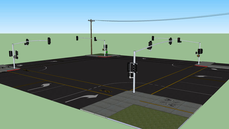 Californian intersection (traffic lights) 3D Warehouse