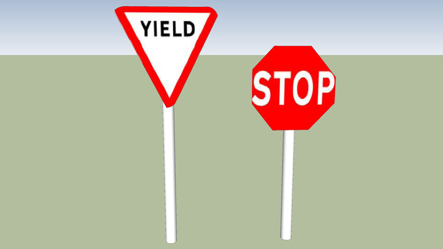 Stop Sign And Yield Sign 3d Warehouse