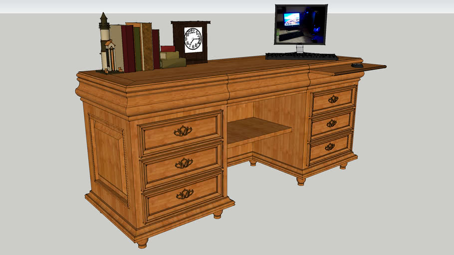 Oak desk 3D Warehouse