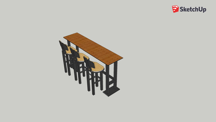 corner bar table and chair 3D Warehouse