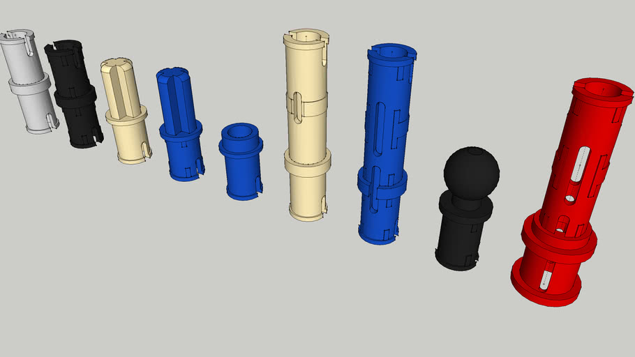 LEGO TECHNIC Straight pin connectors 3D Warehouse