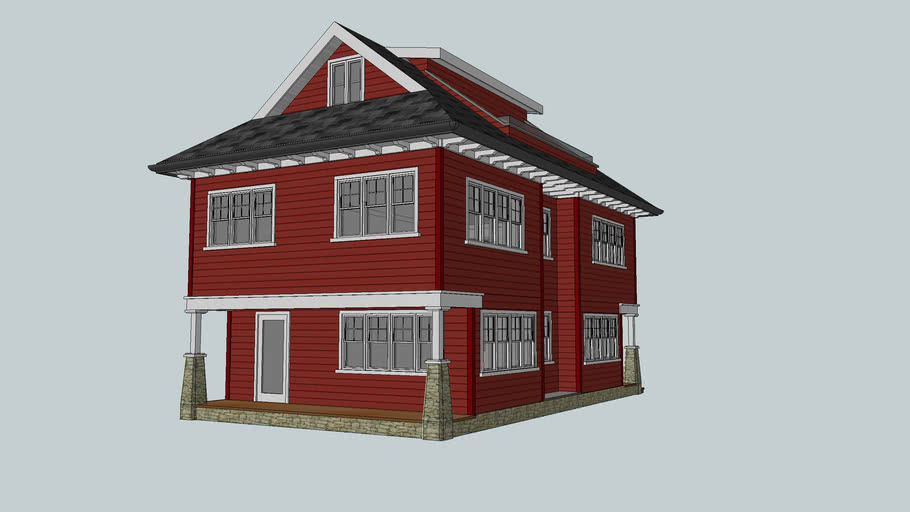 Custom Traditional House SOMA, E. Vancouver, BC 3D