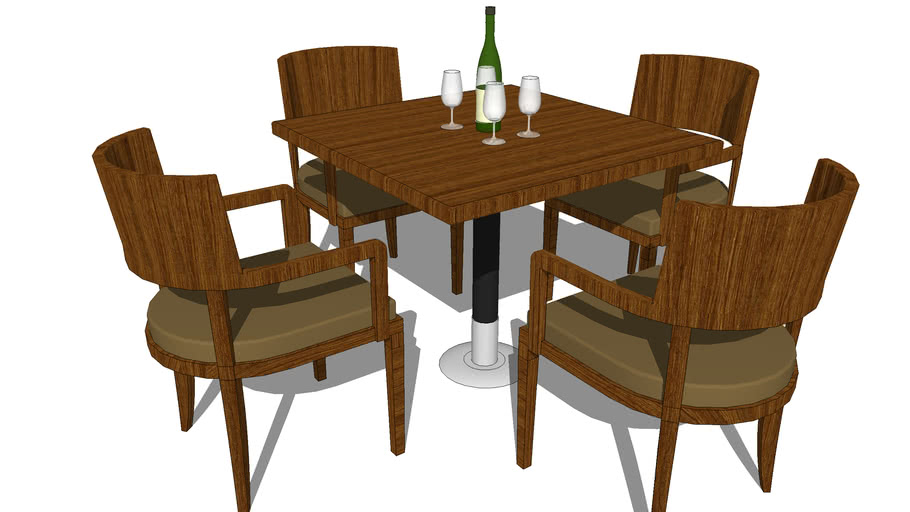 4 Seater Dining Table 3d Warehouse