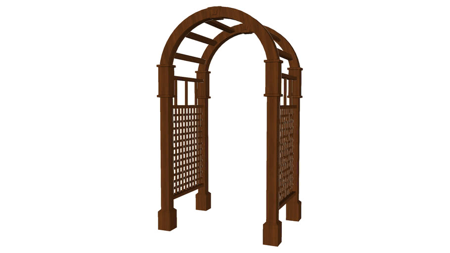 Wood Arched Arbor - Detailed | 3D Warehouse