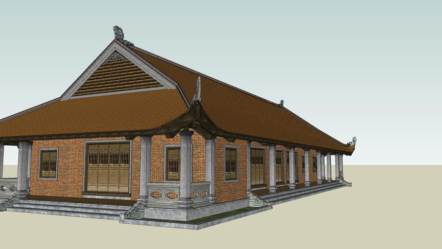 Vietnamese Pagoda Fb Nhatay 43 Hoi Truong 7gian 3600 4 Mai Dao 3d Warehouse