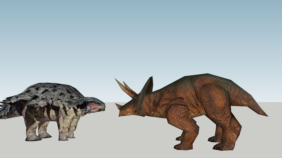 ankylosaurus and triceratops