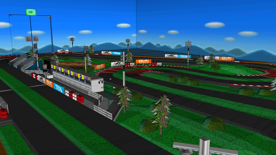 3DS - Slot Car Rivals - Simple Circuit | 3D Warehouse