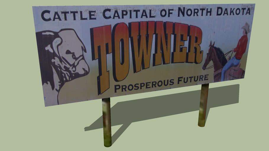 Welcome Sign Towner, Nord Dakota