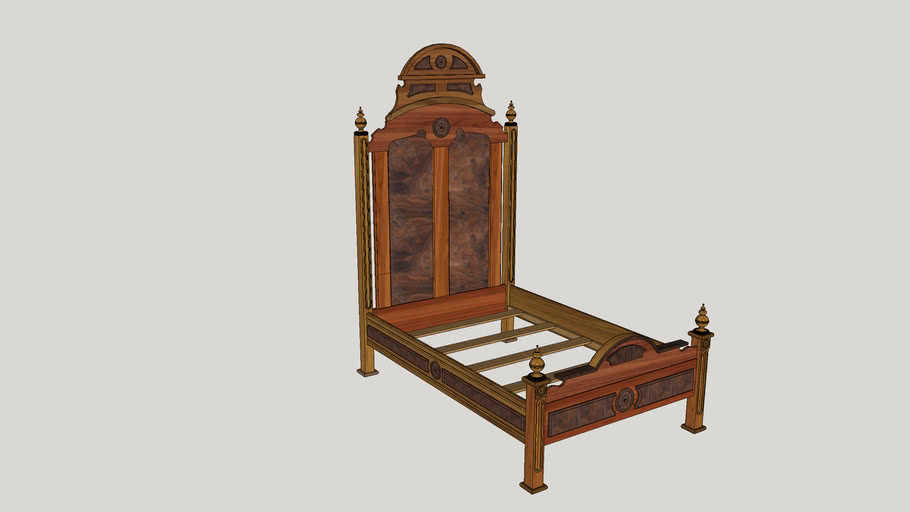 Walnut Victorian Bed 3d Warehouse, Victorian Bed Sizes