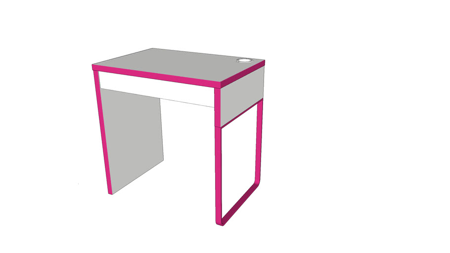 Ikea Micke Small Desk White Pink 3d, Smallest Ikea Desk