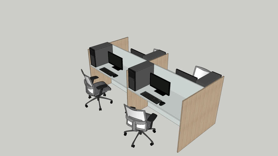 2x2 Office desk with partition