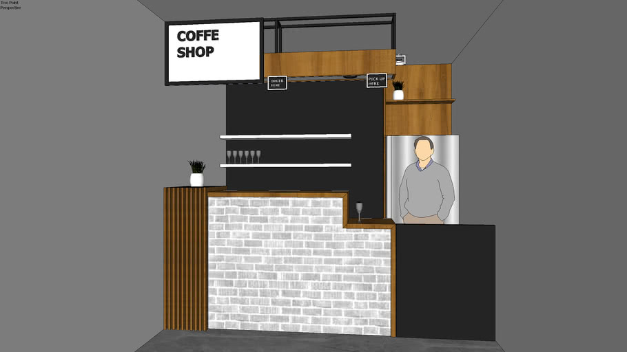 cafe bar cafe reception counter 3D Warehouse