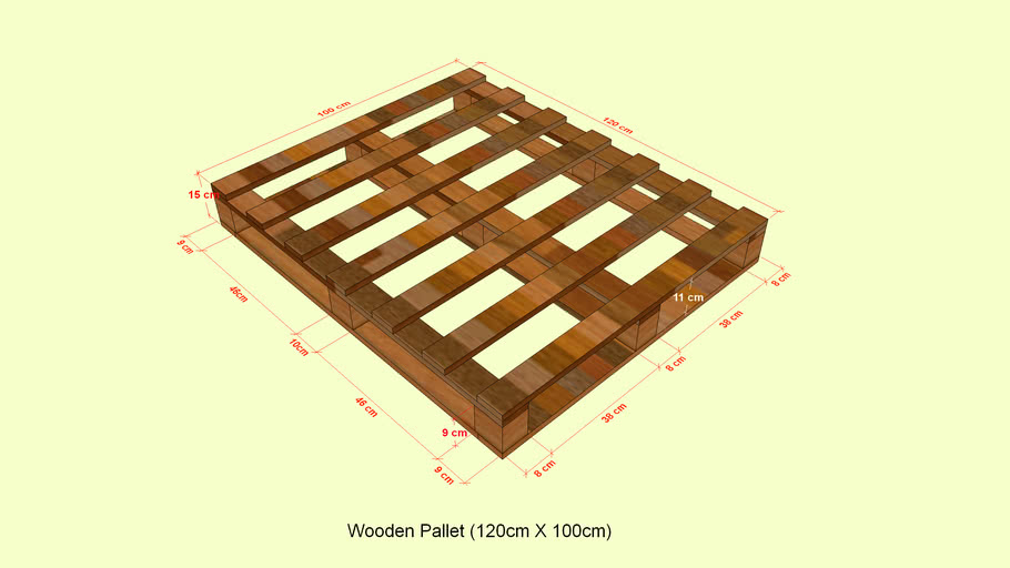 Wooden Pallet 1 X 100 Cm 3d Warehouse