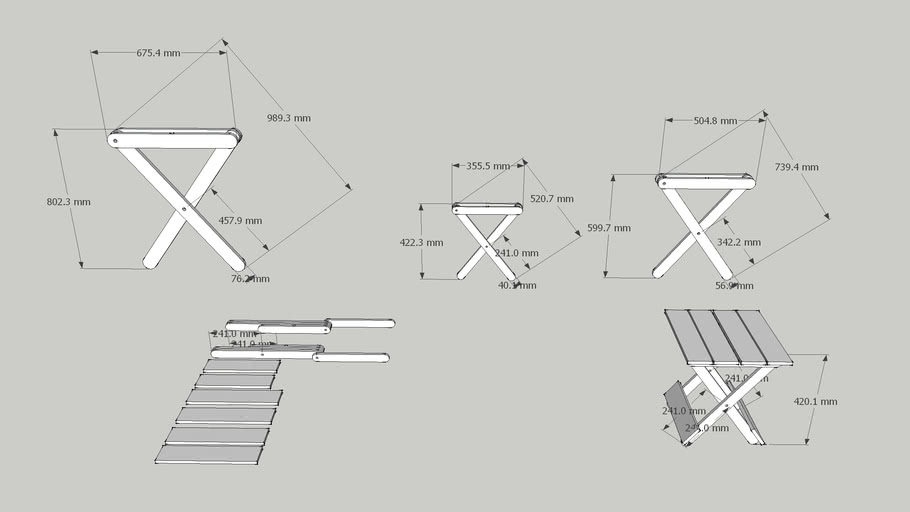 DIY Folding Table 3D Warehouse