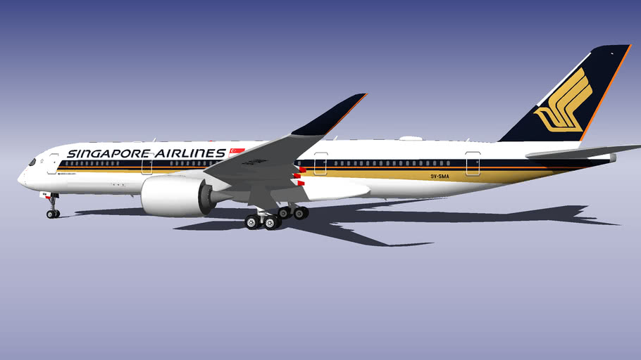 Singapore Airlines Airbus A350 941 9v Sma 16 Wi Fi Dome 3d Warehouse