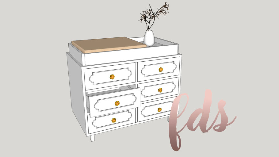 changing table with drawers and cabinet