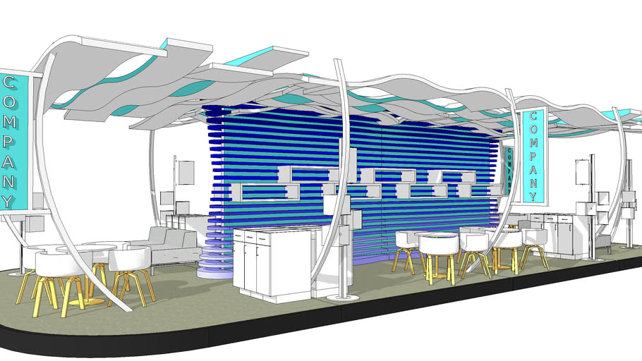 stand pameran modern 3D Warehouse
