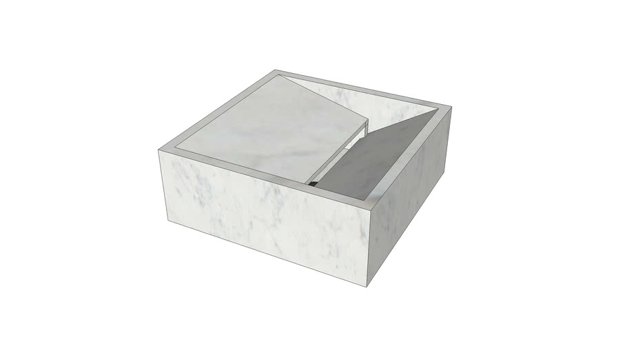 Vasco Countertop Basin 40x40x15 In Bianco Carrara Marble 3d
