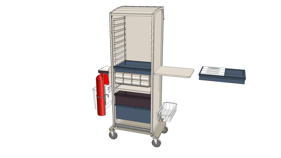 Herman Miller Healthcare Costruc Clocker Cart | 3D Warehouse