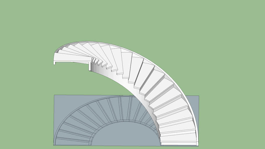 HALF ROUND STAIR 145' FLOOR TO FLOOR | 3D Warehouse