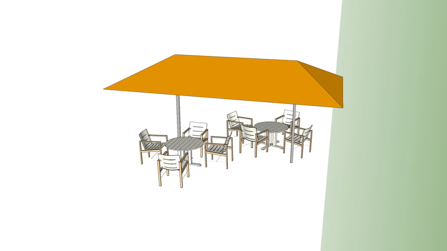 Commercial umbrella chairs and tables 3D Warehouse