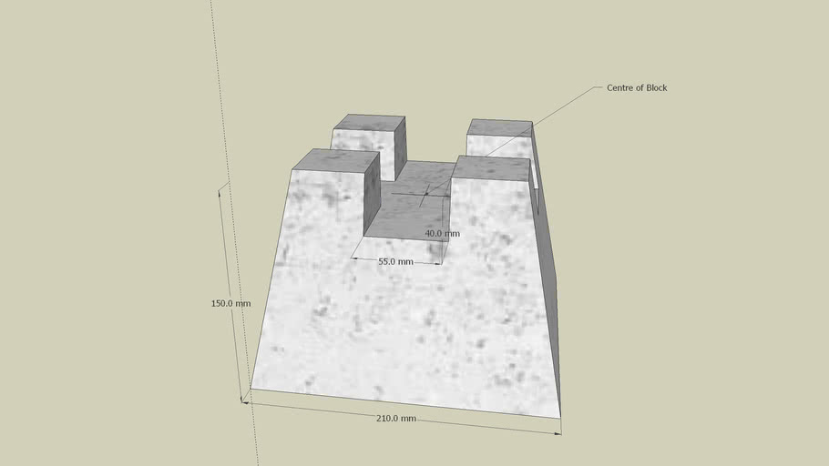 DEKO 250 x 150 x 150mm Instant Concrete Foundation Block 3D Warehouse