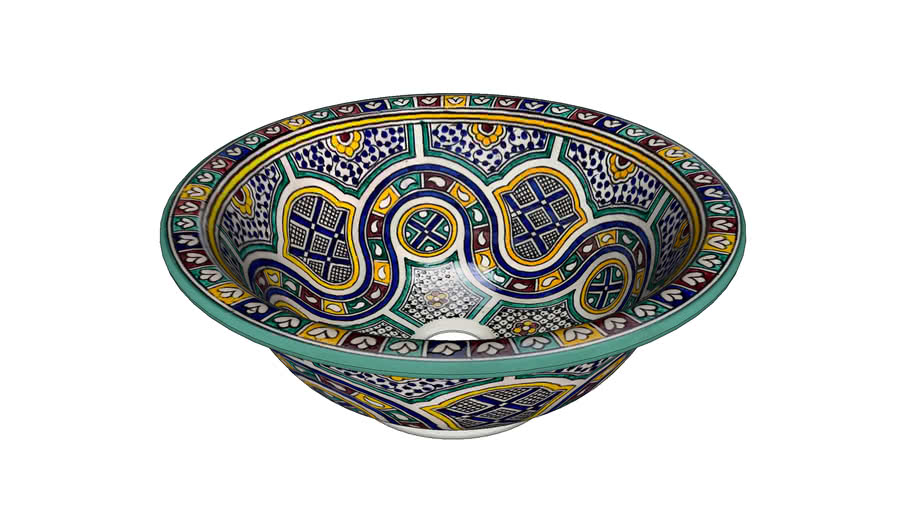 Zanya Hand Painted Moroccan Sink 3D Warehouse
