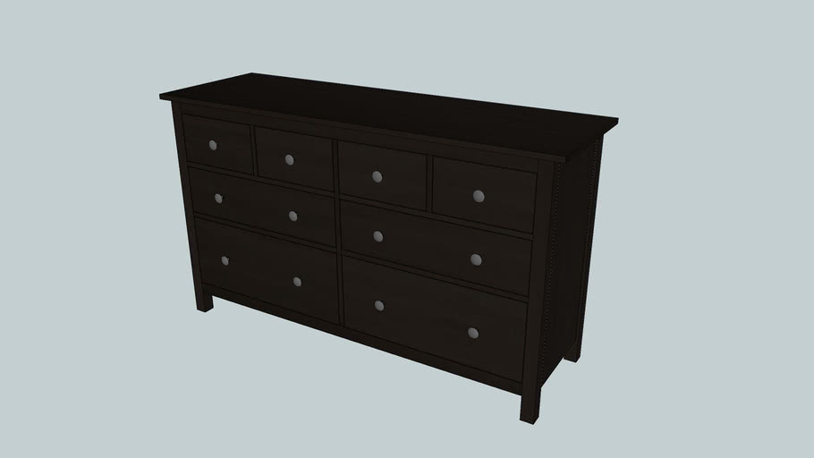 Ikea Hemnes Chest Of 8 Drawers Black Brown 3d Warehouse