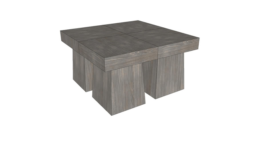 Exterior Dark Teak Coffee Table 3D Warehouse