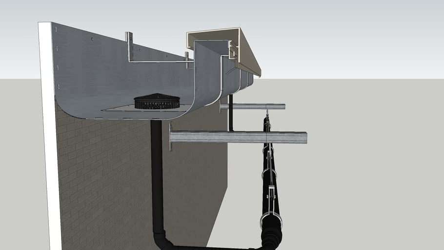 pluvia geberit roof sketchup warehouse system gutter 3d external