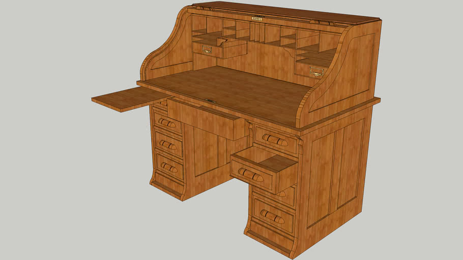 Bureau Americain Bois 3d Warehouse