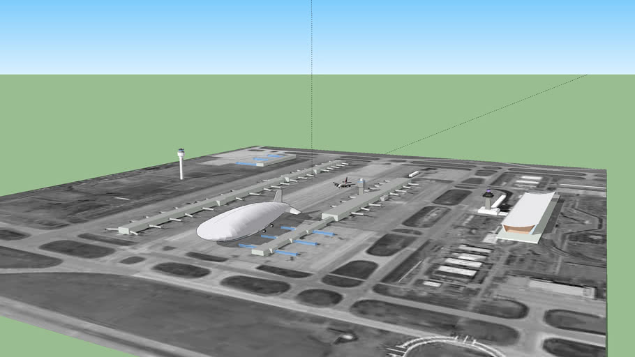 Dirigible Atlantis Preparing To Debark At Dulles International Airport Wip 3d Warehouse
