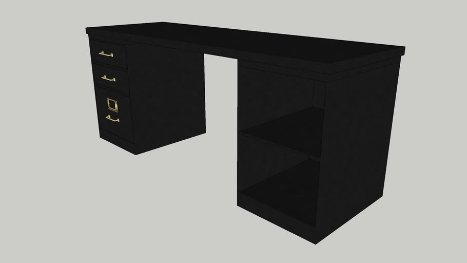 1940's Industrial Modular Office Double Storage Desk System 3D Warehouse