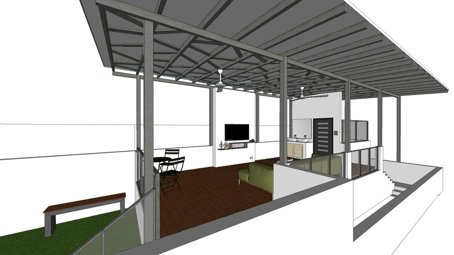 Rooftop Decking with Trellis 3D Warehouse