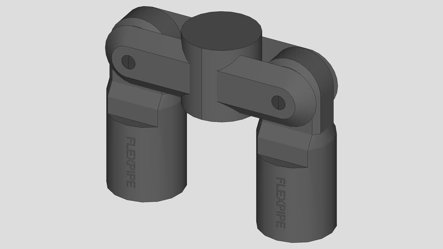 HJ14 Double pivot joint set steel bk 3D Warehouse